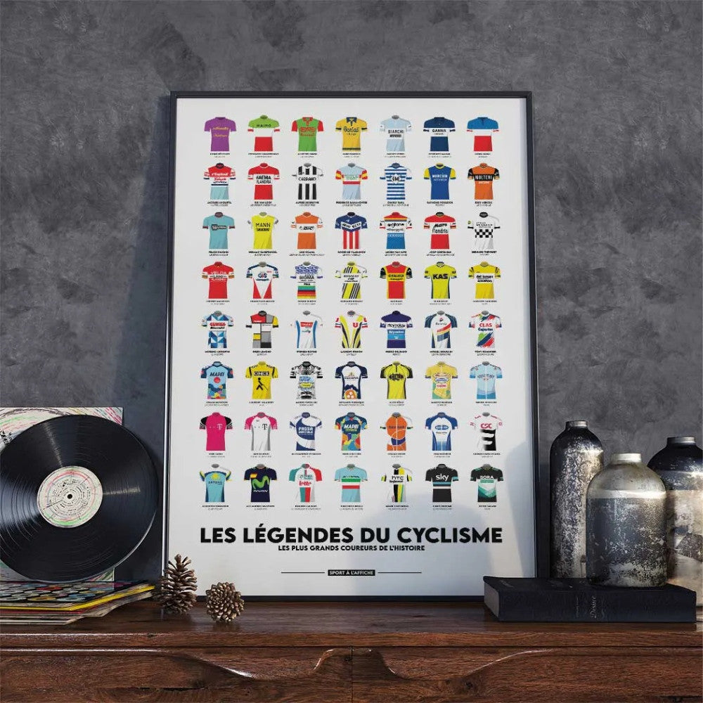 Affiche Les Légendes du Cyclisme Format 40 x 60 cm - Décoration Murale