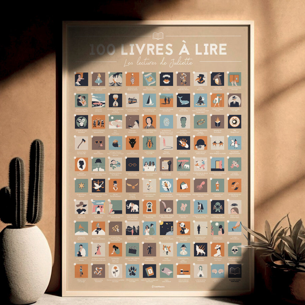 Affiche 100 Livres à lire dans sa Vie à Personnaliser Sans - Affiche Personnalisée