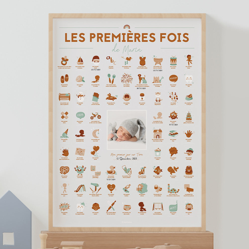 Affiche Mes Premières Fois Personnalisable à Tamponner - Affiche Personnalisée