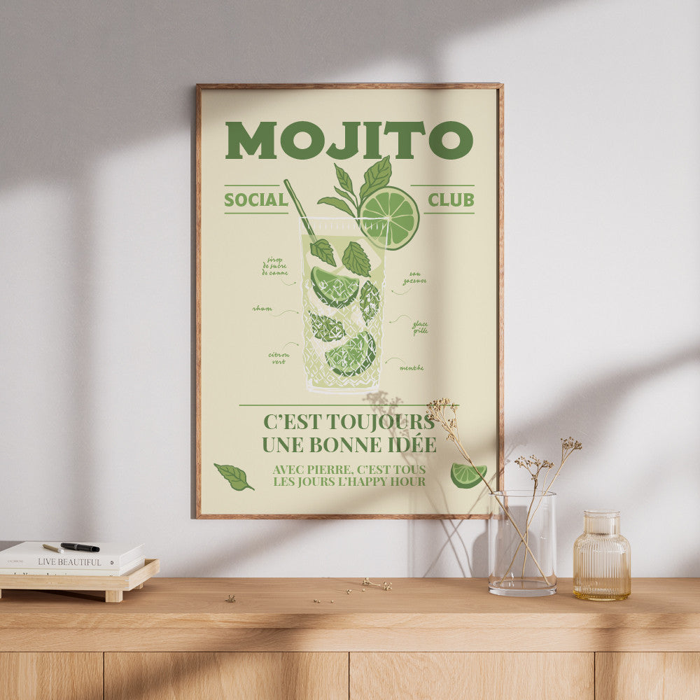 Affiche Mojito à Personnaliser Sans - Affiche Personnalisée