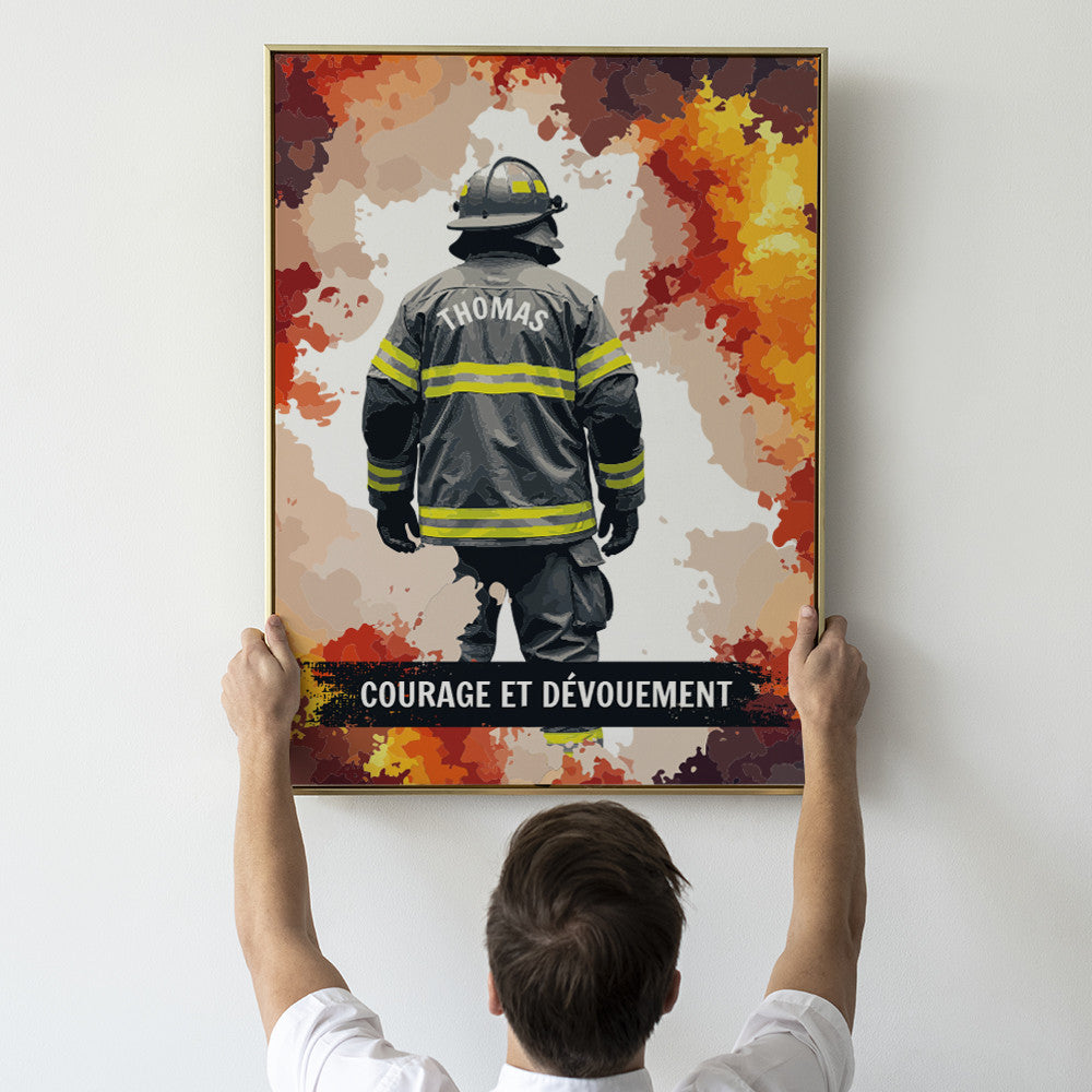 Affiche Pompier à Personnaliser Sans - Affiche Personnalisée