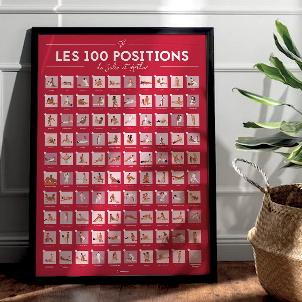 Affiche 100 Positions du Kamasutra à tester dans sa Vie à Personnaliser Sans - Jeux de Couple