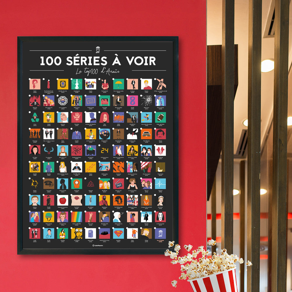 Affiche 100 Séries à voir dans sa Vie à Personnaliser Sans - Affiche Personnalisée