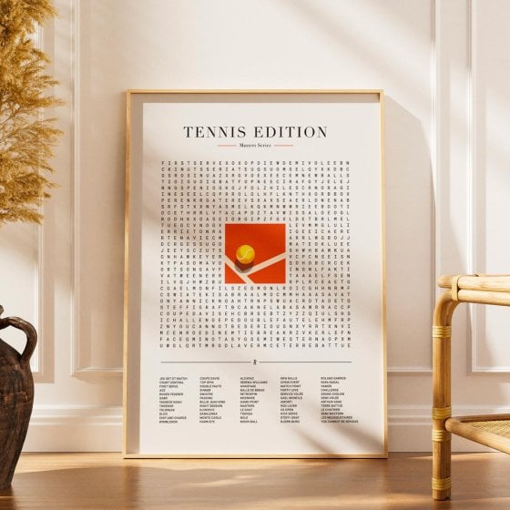 Affiche mots mêlés tennis