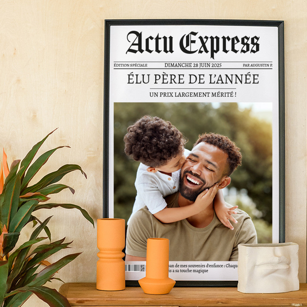 Affiche Une de Journal à Personnaliser Sans - Affiche Personnalisée
