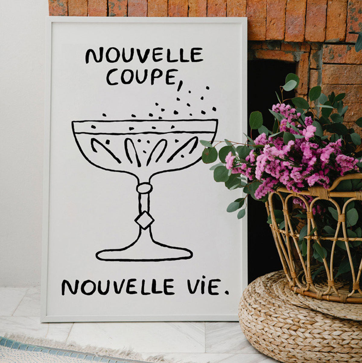 Affiches illustrées rosé / champagne Affiches & chips