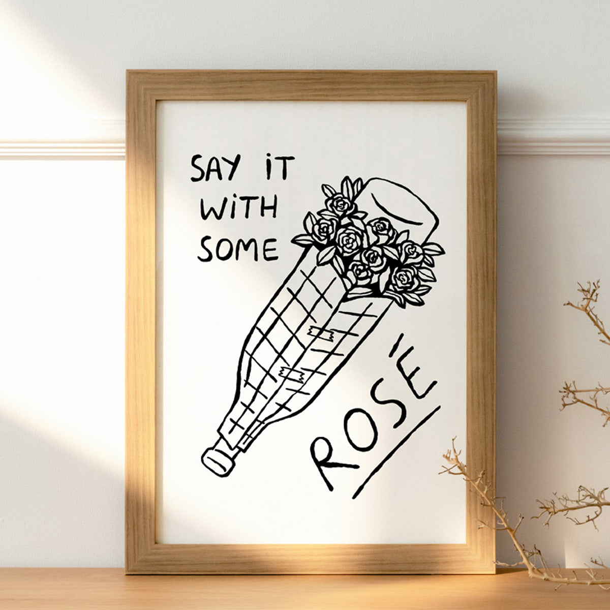 Affiches illustrées rosé / champagne Affiches & chips