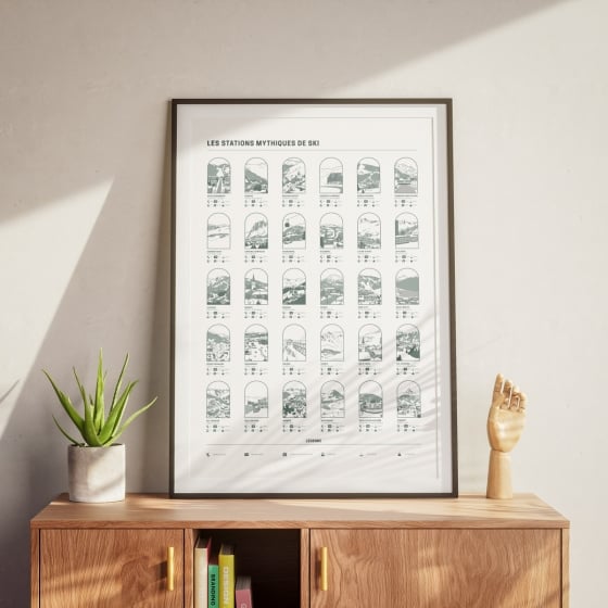 Affiche stations de ski mythiques Affiches & chips