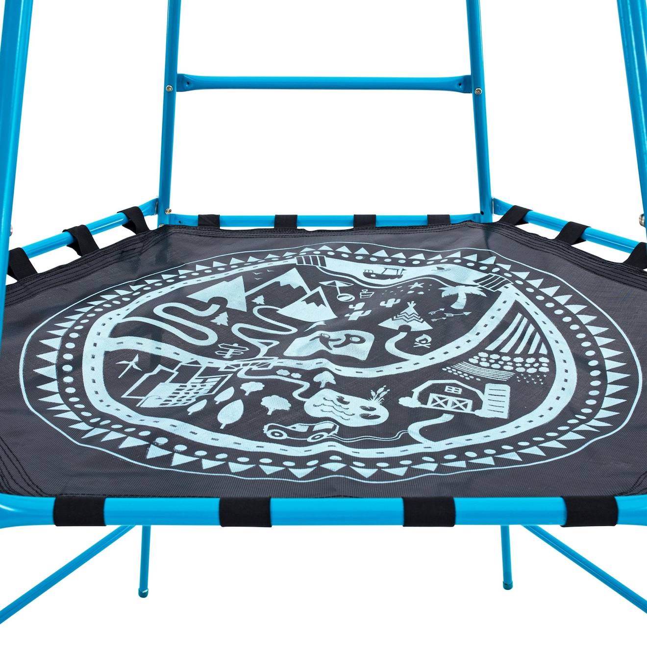Aire de jeux évolutive explorer tour métal h201cm bleu