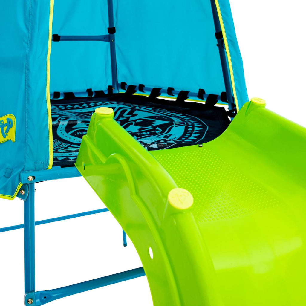 Aire de jeux évolutive toboggan explorer tour métal h201cm bleu - vert