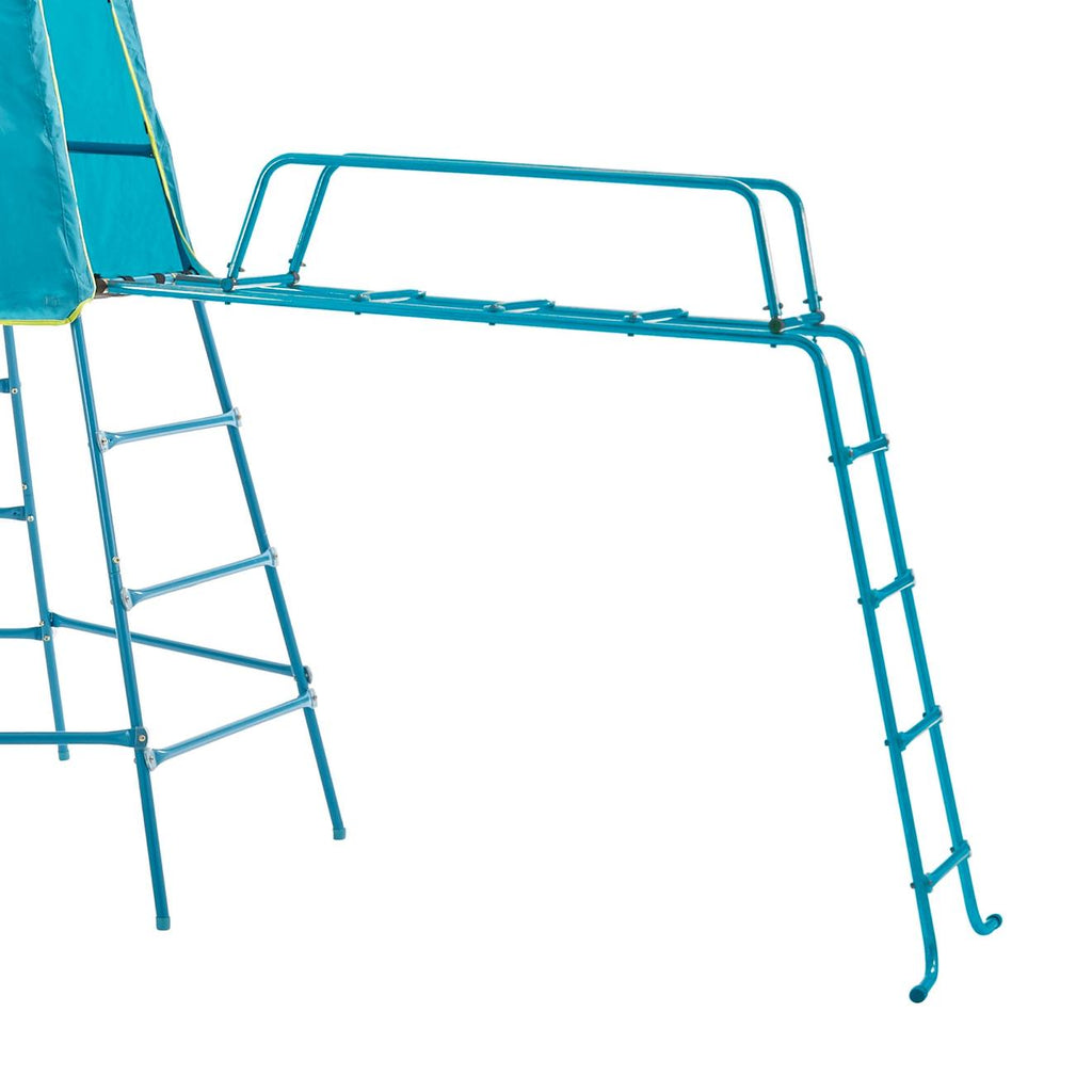 Aire de jeux évolutive toboggan explorer tour métal h201cm bleu
