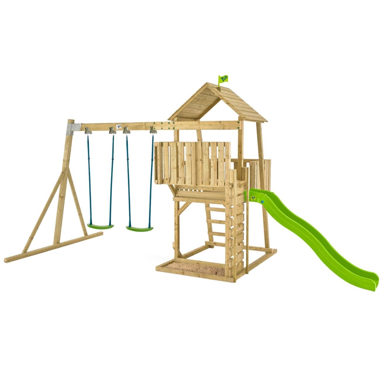 Aire de jeux portique kingswood bois FSC marron - vert