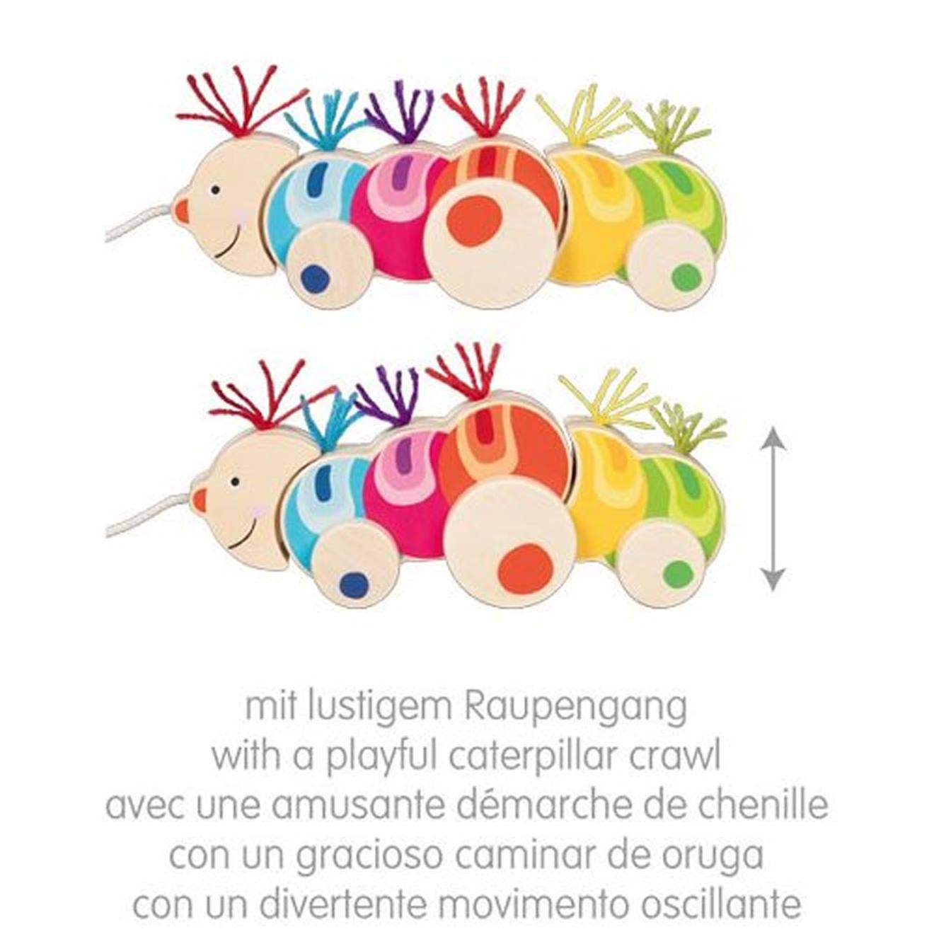 Animal à tirer la chenille papilio multicolore