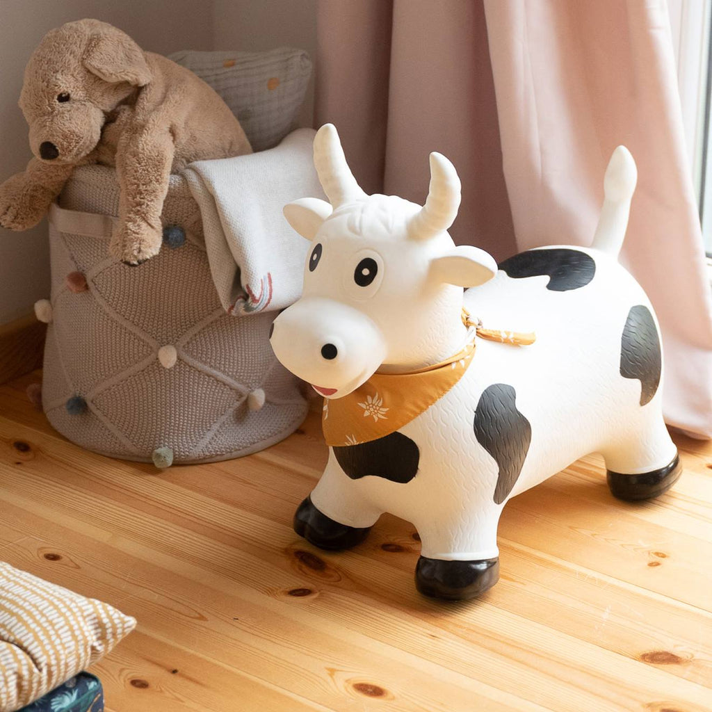Animal sauteur gonflable noir - vache
