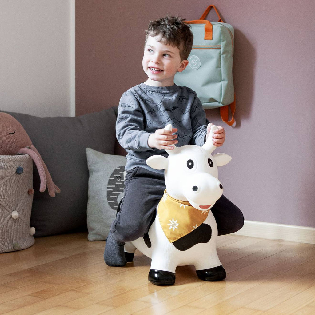 Animal sauteur gonflable noir - vache
