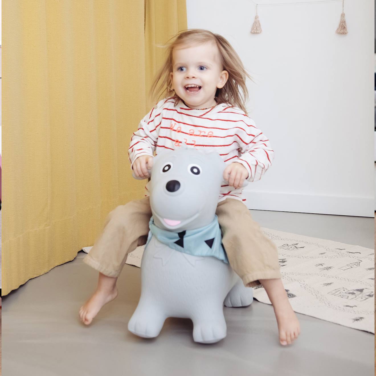 Animal sauteur gonflable gris - chien