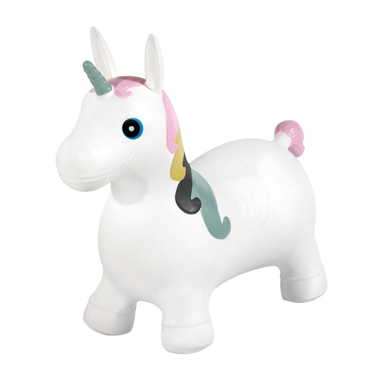 Animal sauteur gonflable blanc - licorne