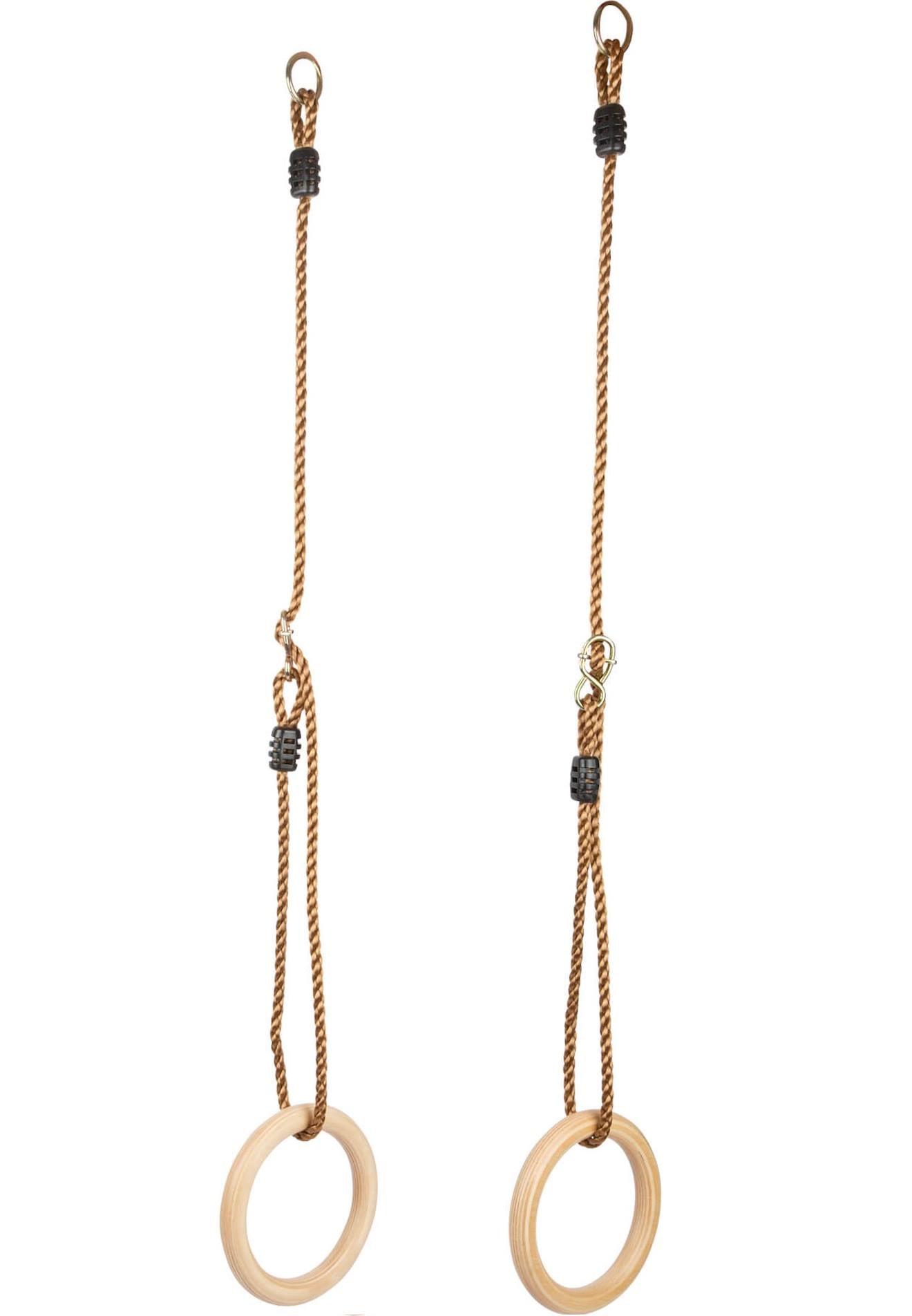 Anneaux de gymnastique en bois beige