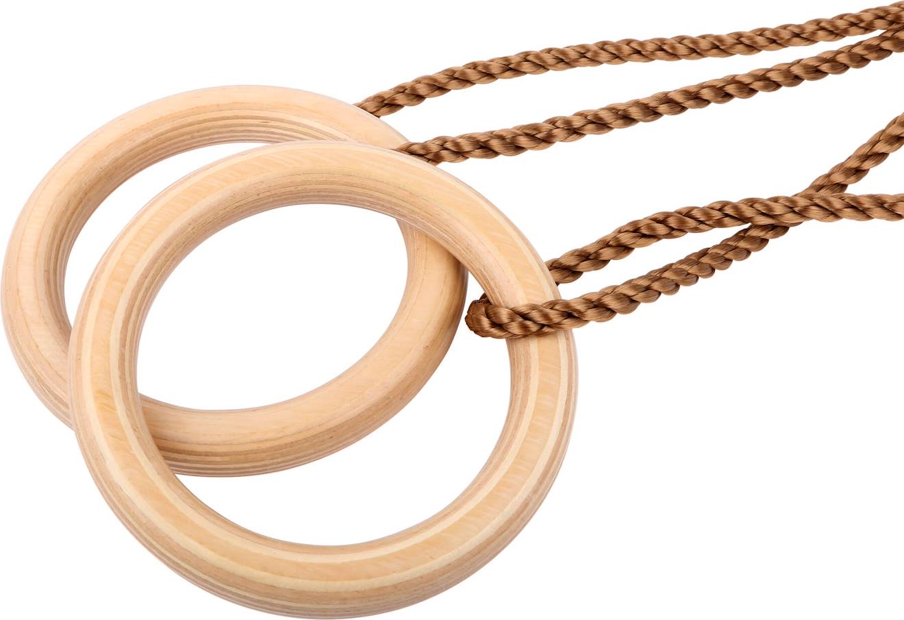 Anneaux de gymnastique en bois beige