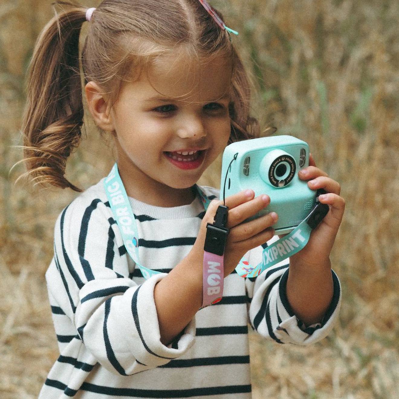 Appareil photo avec impression pixiprint turquoise