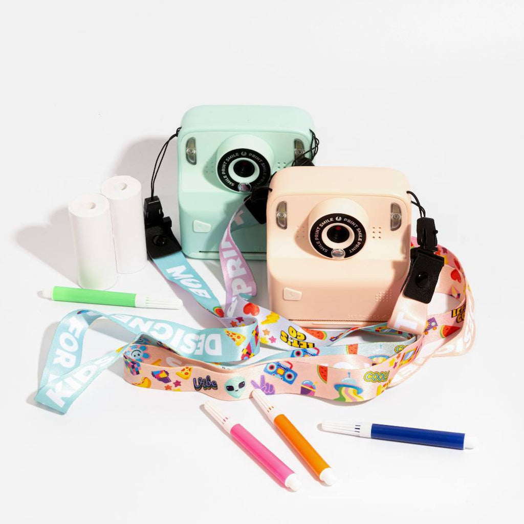 Appareil photo avec impression pixiprint rose saumon