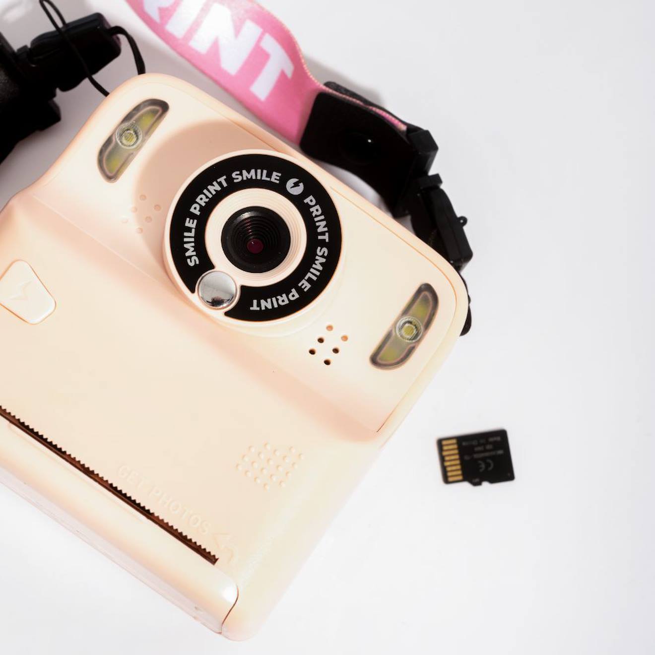 Appareil photo avec impression pixiprint rose saumon