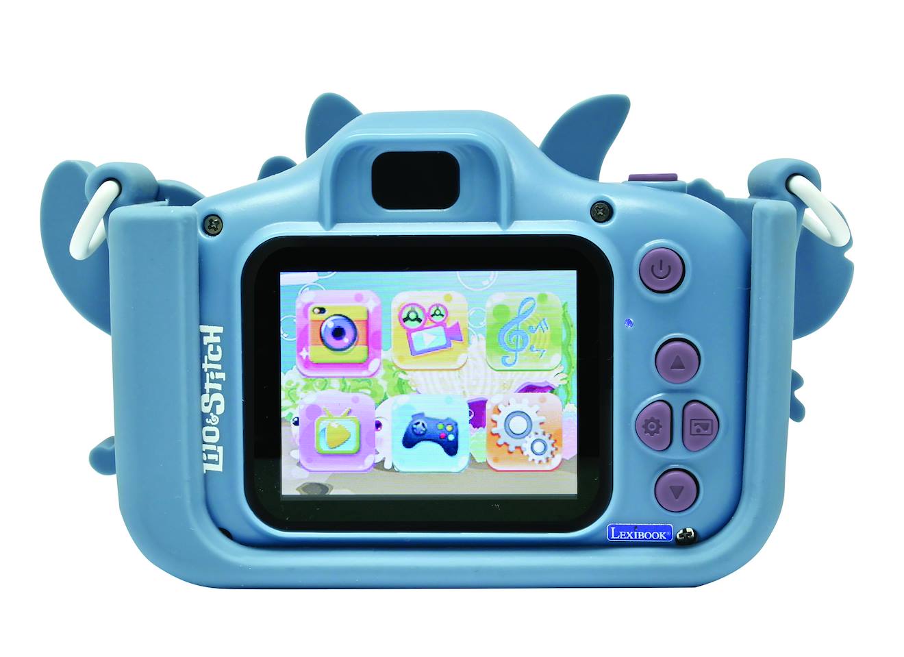 Appareil photo caméra avec protection Stitch 4-en-1, fonctions photo, vidéo, jeux, MP3, carte mémoire 8 Go incluse multicolore