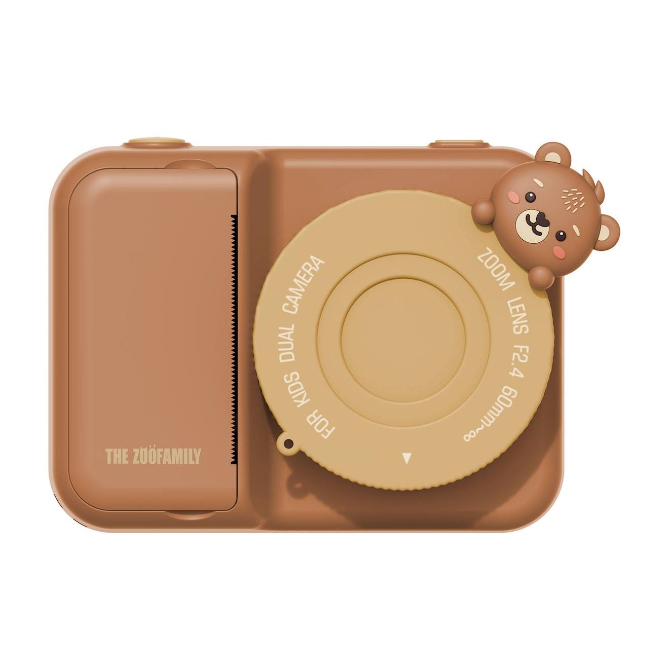 Appareil photo d'impression ours marron, beige, noir