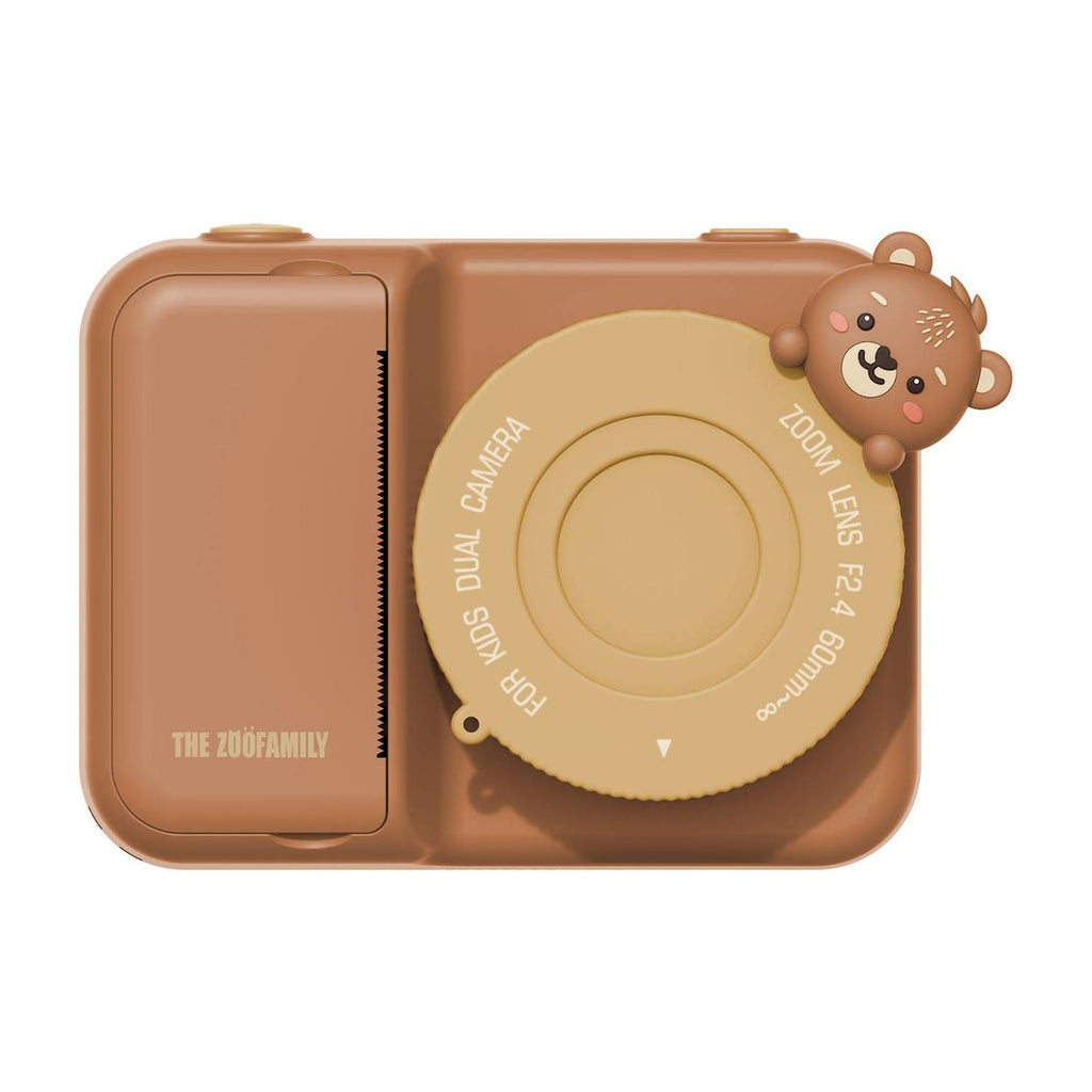 Appareil photo d'impression ours marron, beige, noir