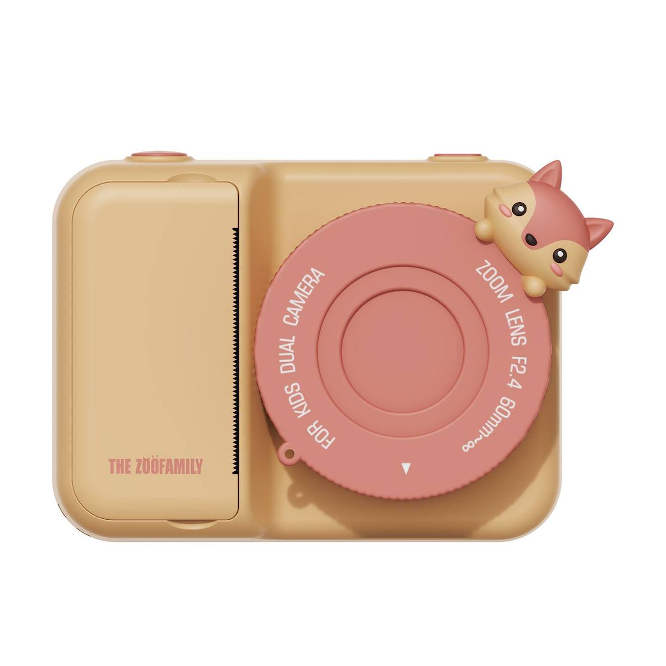 Appareil photo d'impression renard orange, rose, blanc