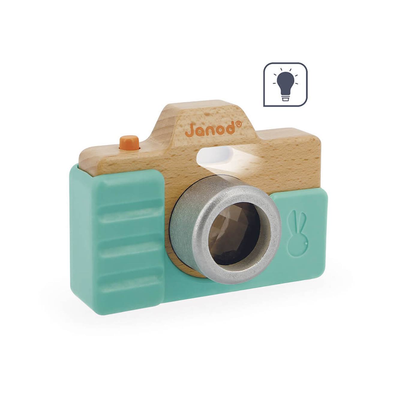 Appareil photo en bois bleu