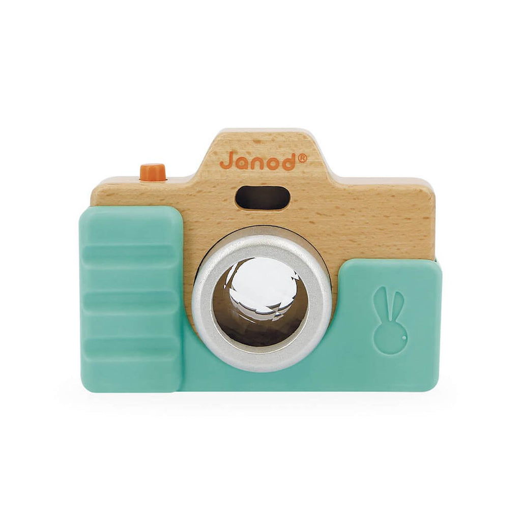 Appareil photo en bois bleu