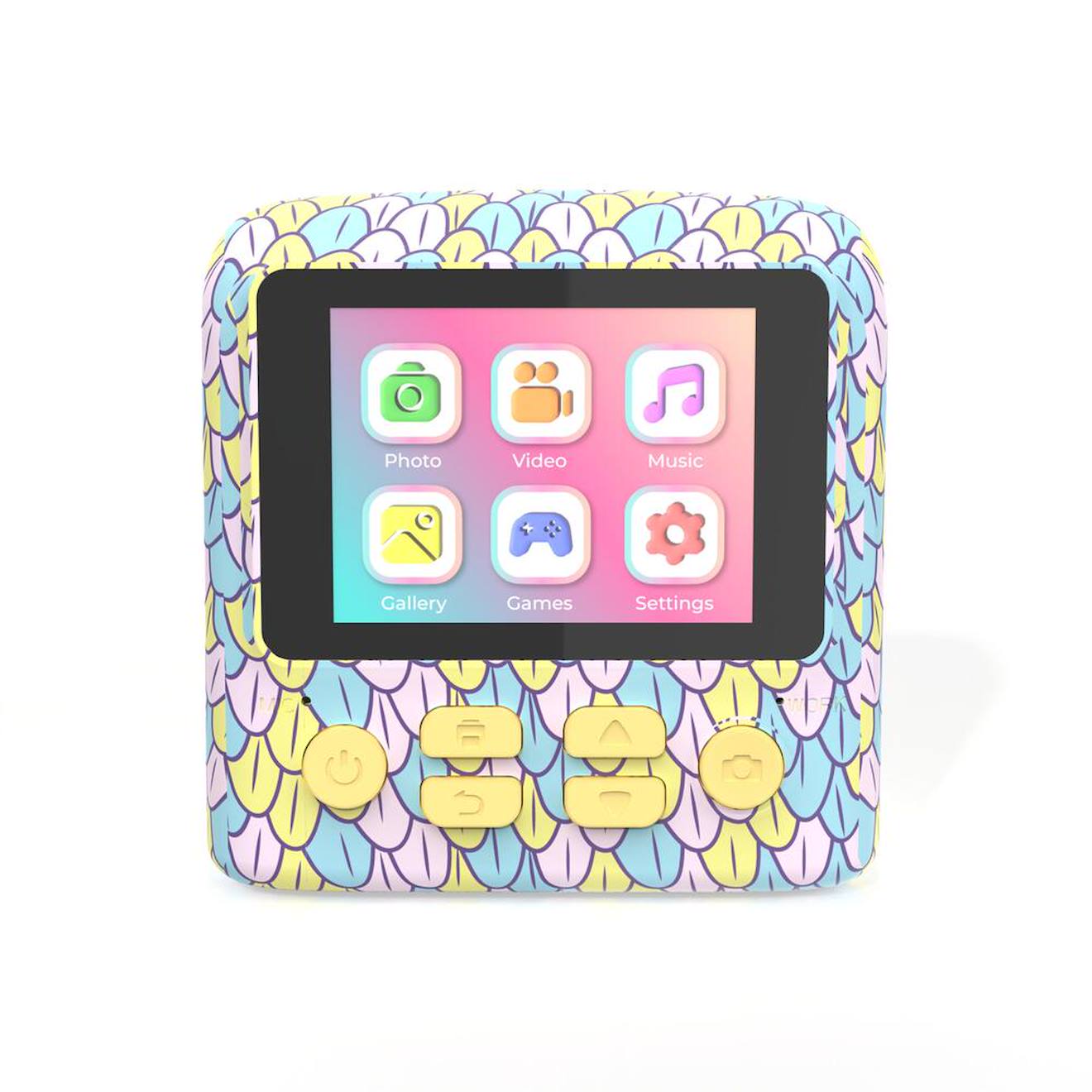 Appareil photo instantané enfant pixiprint - impression noir & blanc rose jaune
