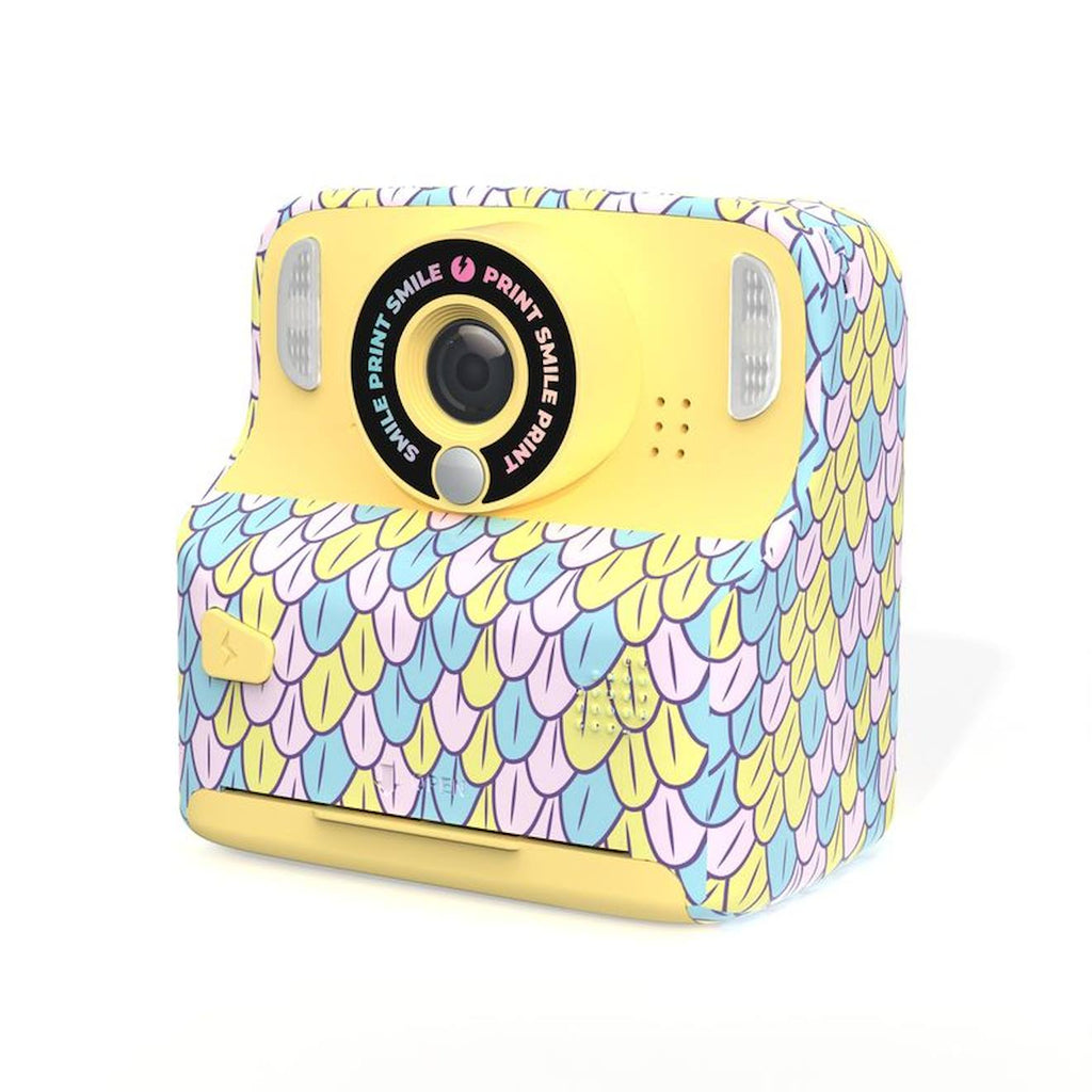 Appareil photo instantané enfant pixiprint - impression noir & blanc rose jaune