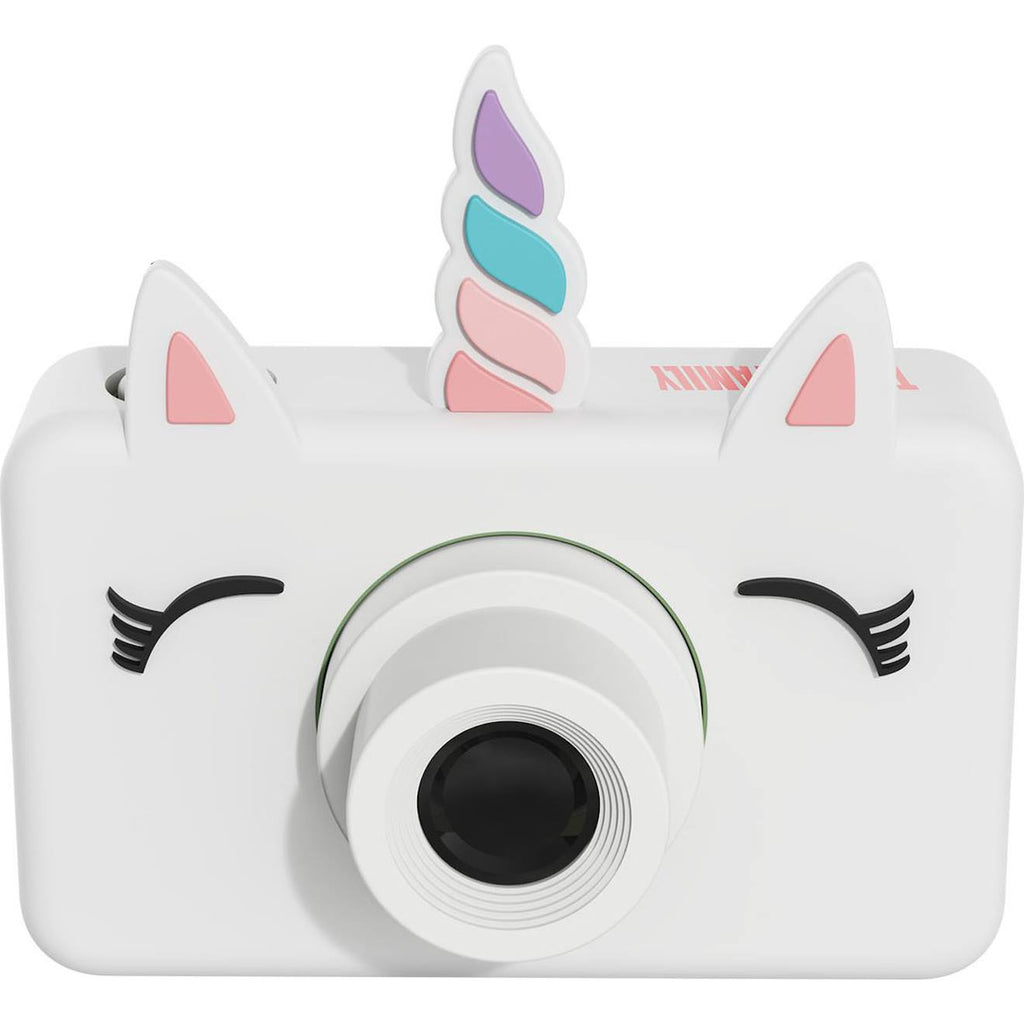 Appareil photo licorne blanc, rose, bleu