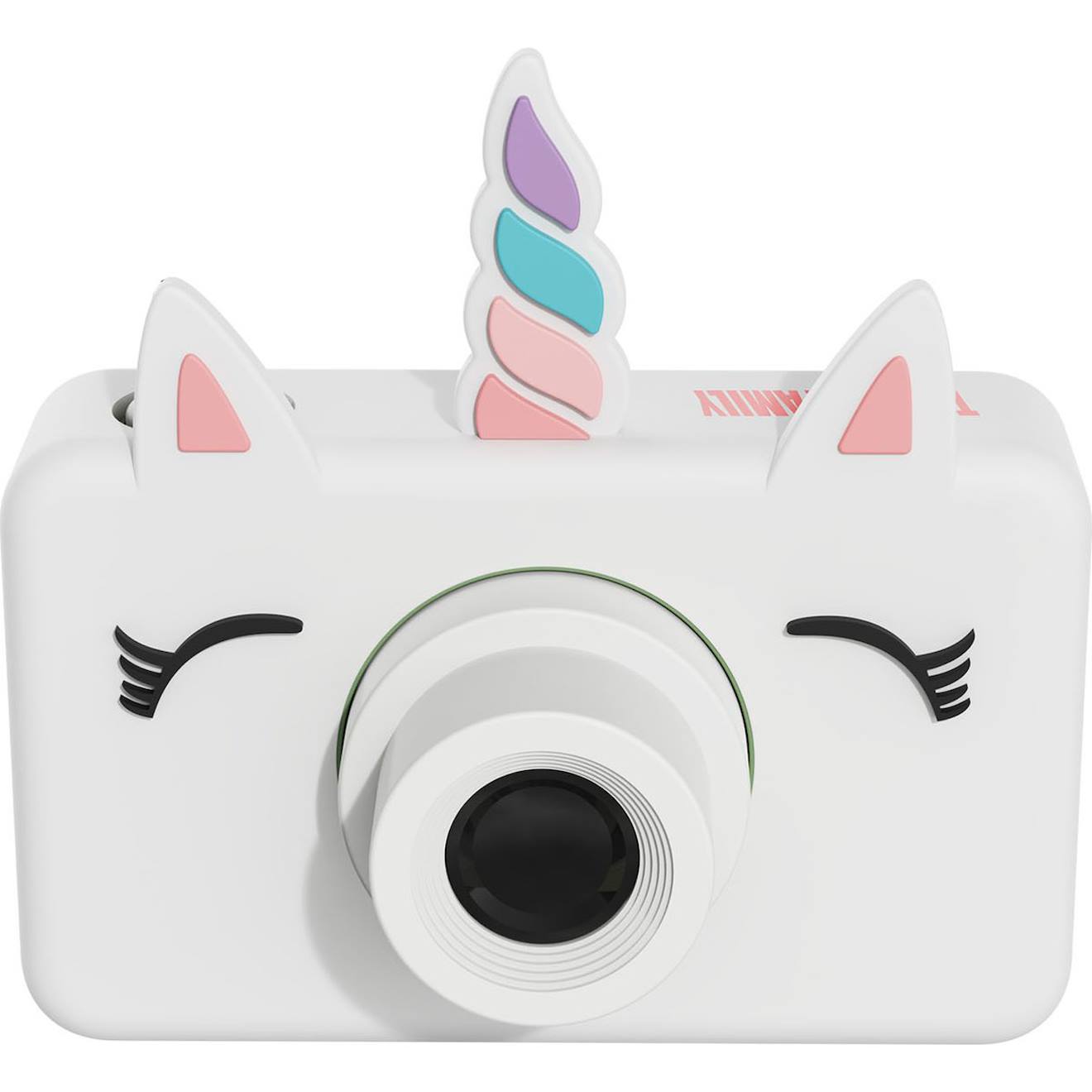 Appareil photo licorne blanc, rose, bleu