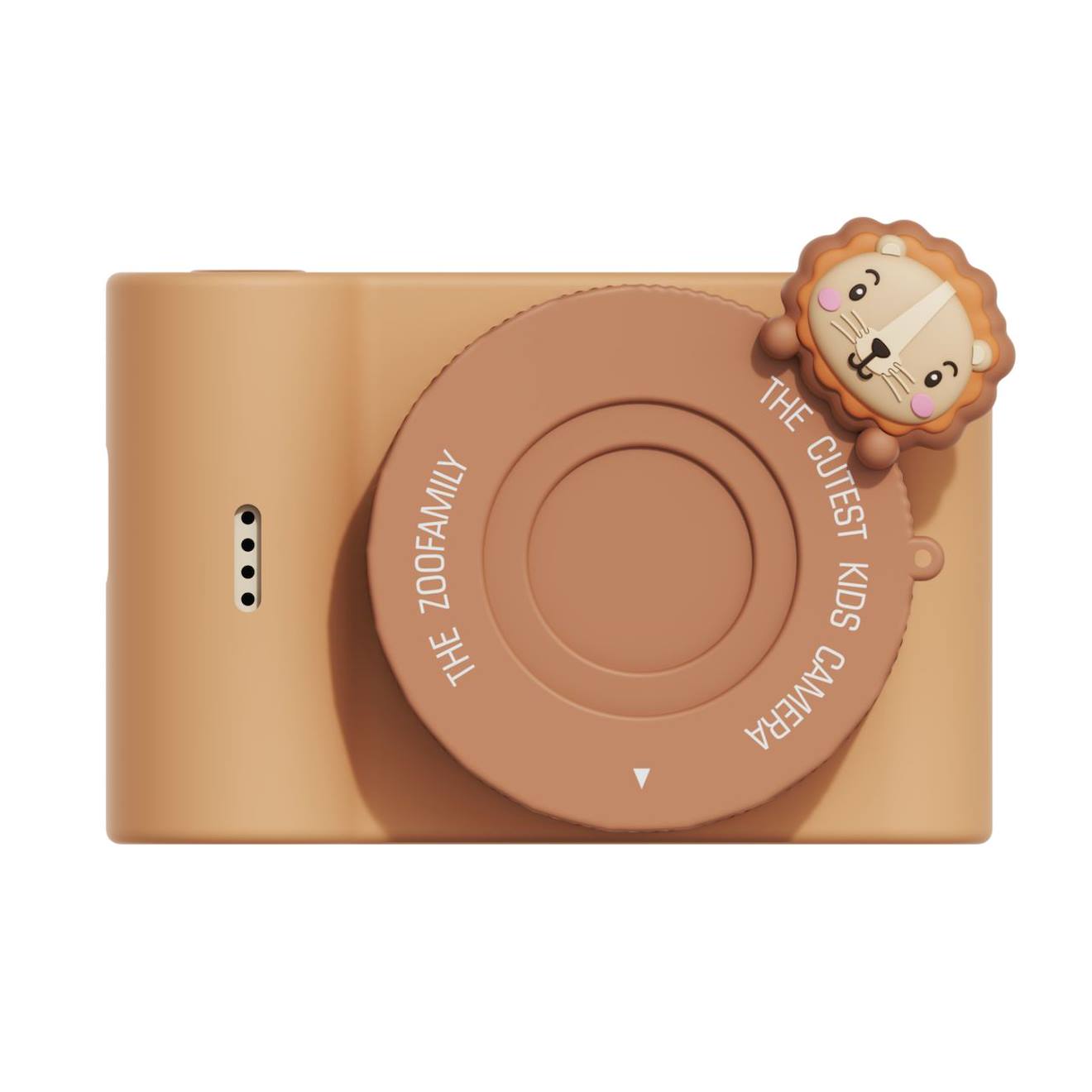 Appareil photo urbain lion orange, marron, blanc