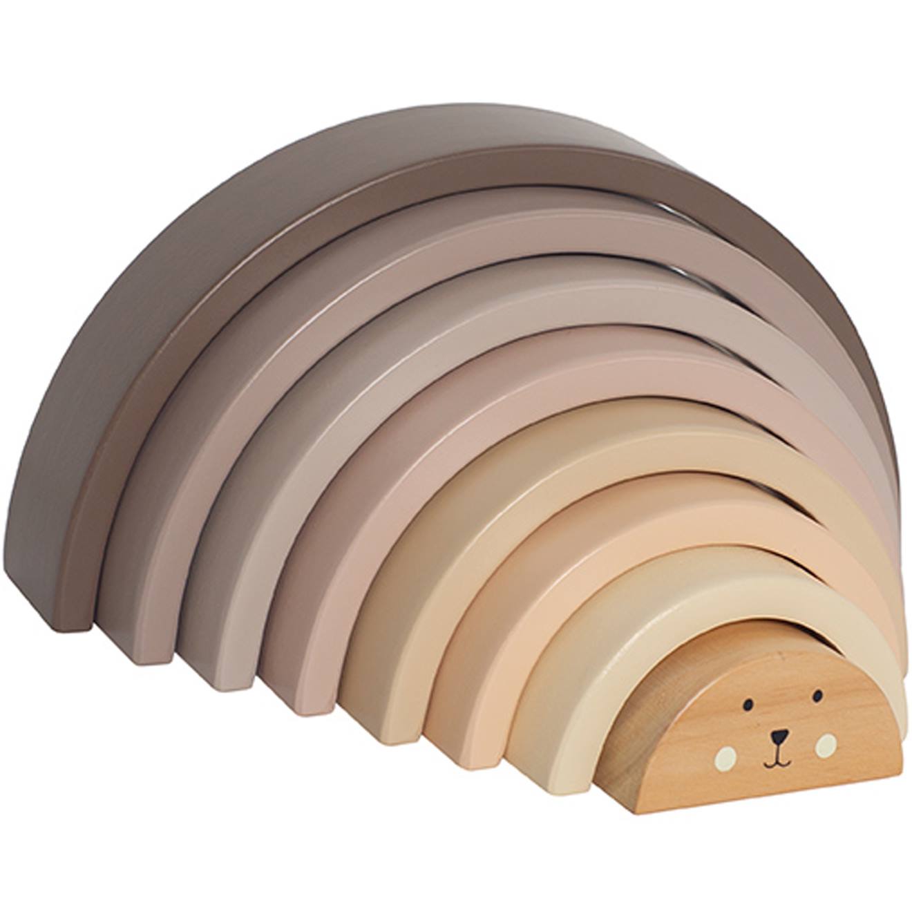 Arc en ciel en bois à empiler beige, gris, blanc
