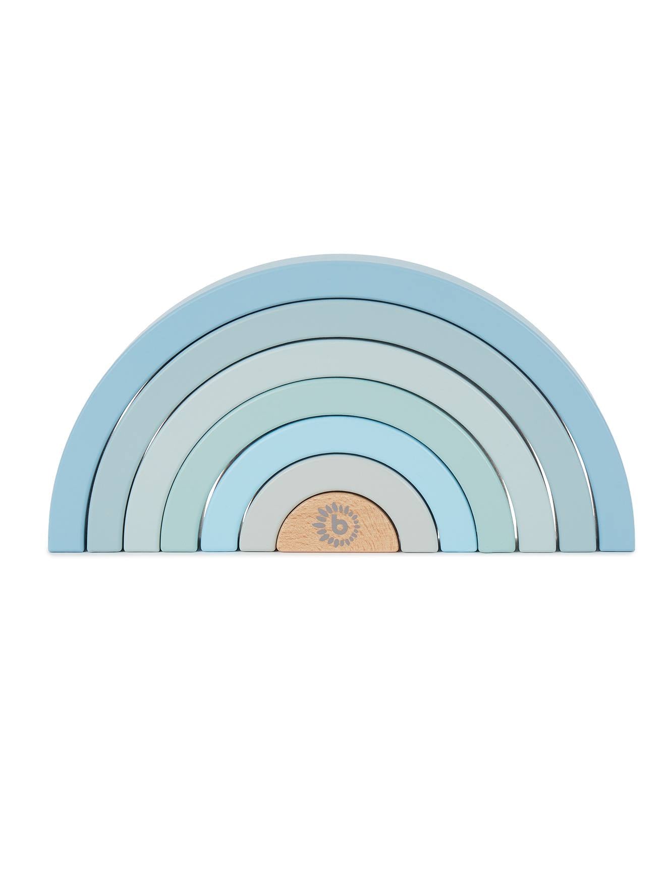Arc-en-ciel en bois à empiler bleu