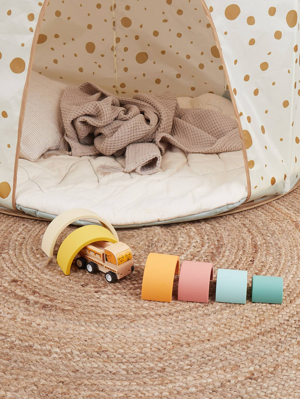 Arc-en-ciel en silicone - jeu d'empilage tropical vibes