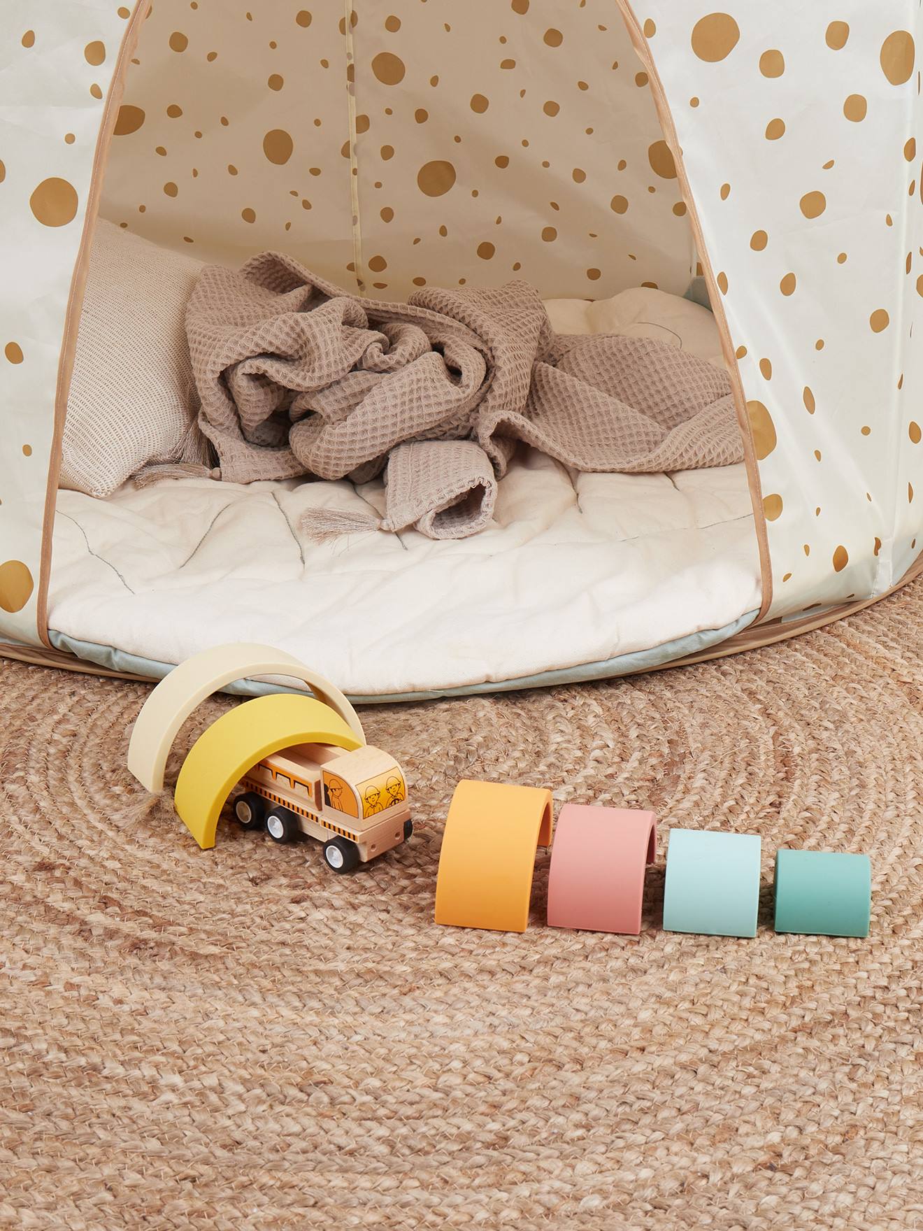 Arc-en-ciel en silicone - jeu d'empilage tropical vibes