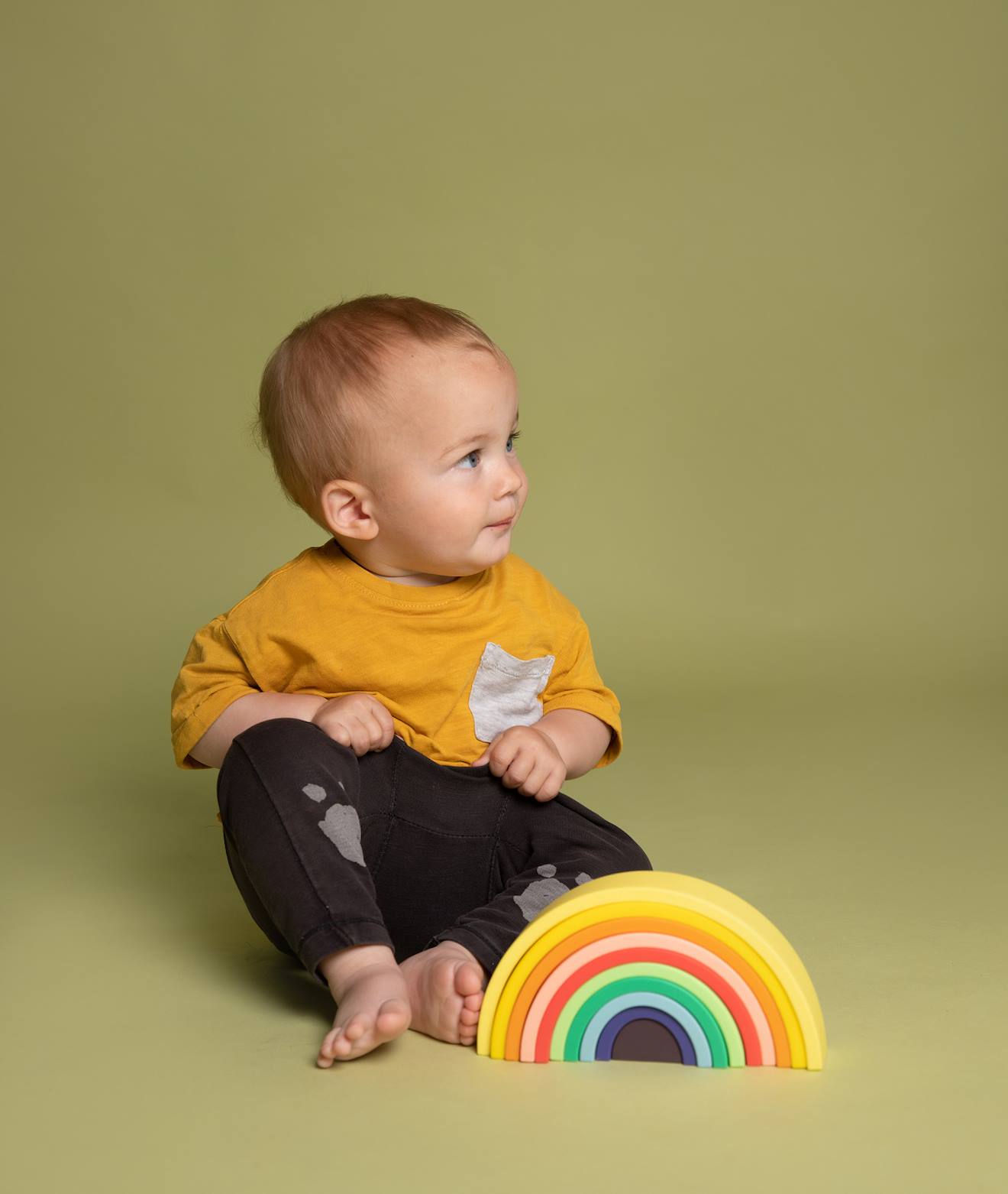 Arc-en-ciel en silicone multicolore jaune