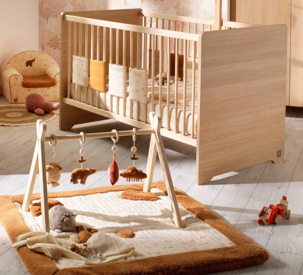 Arche d'éveil bois avec 4 jouets marron