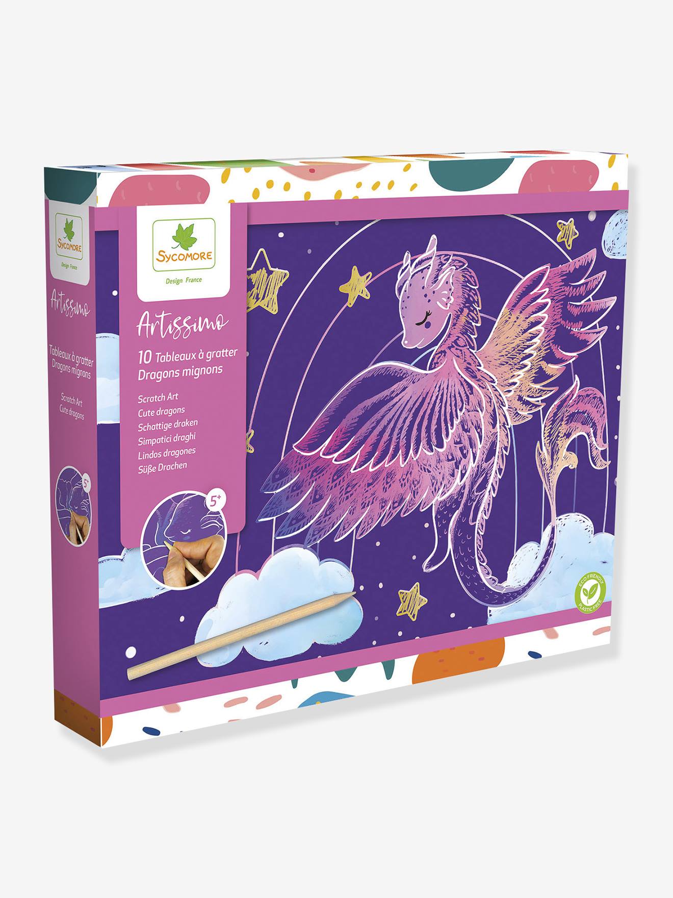 Artissimo - carte à gratter - dragons mignons multicolore