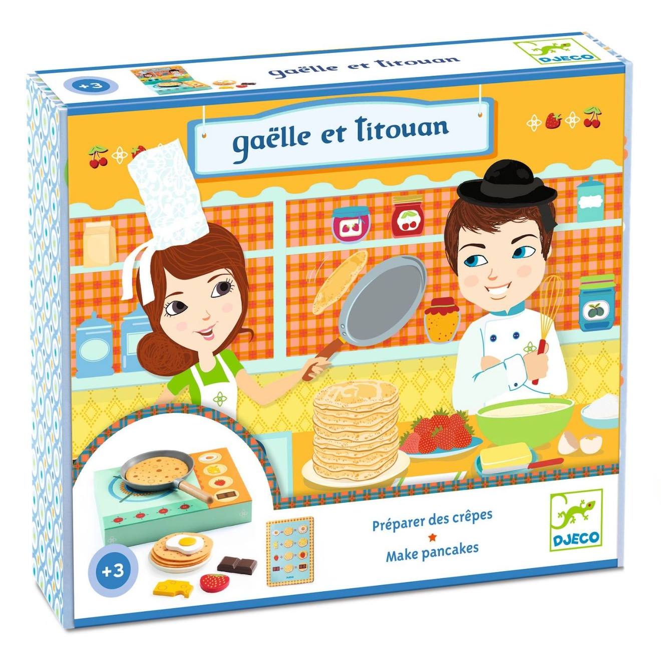 Atelier crêpes vert d'eau, orange