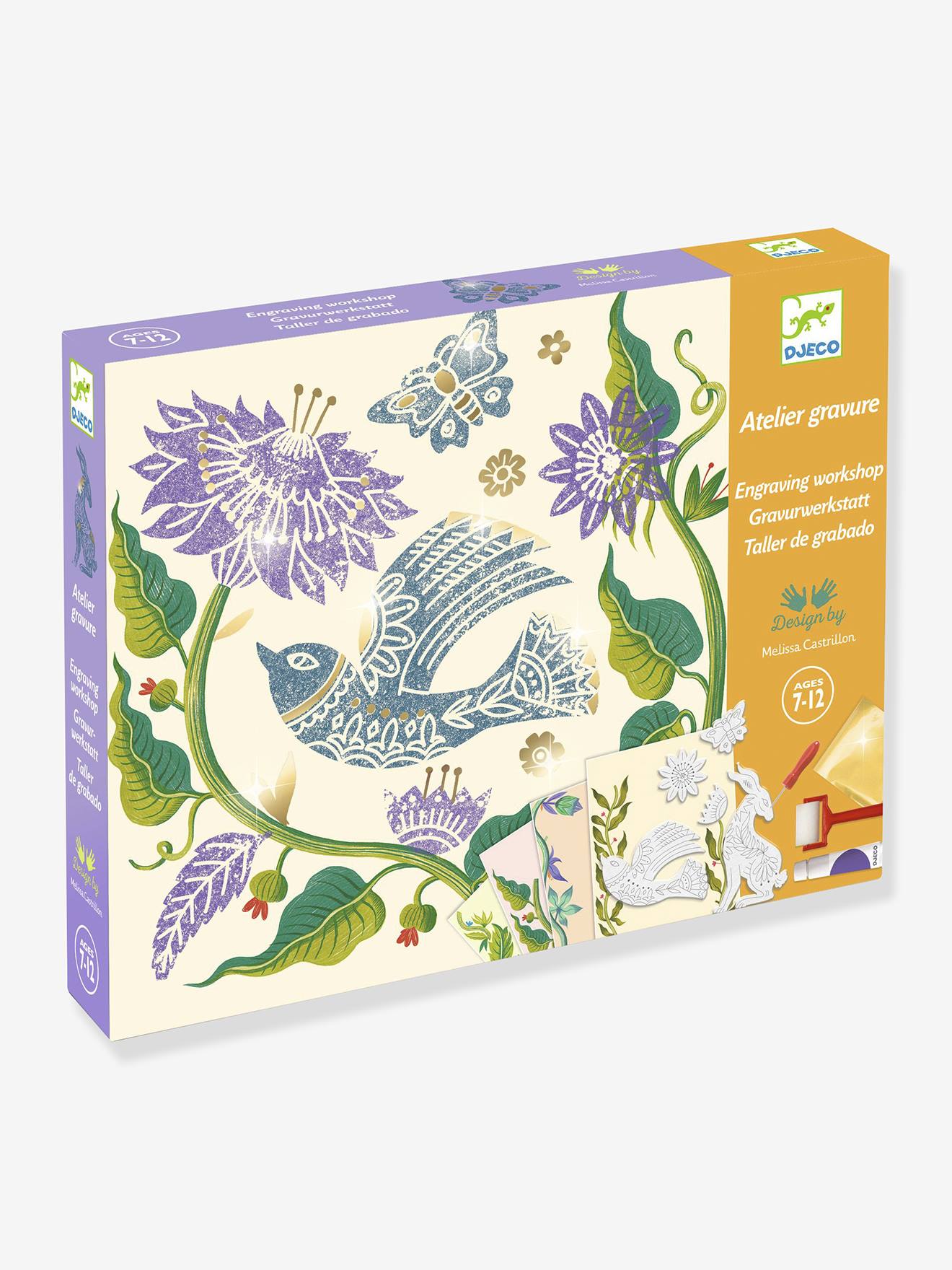 Atelier gravure passiflore violet