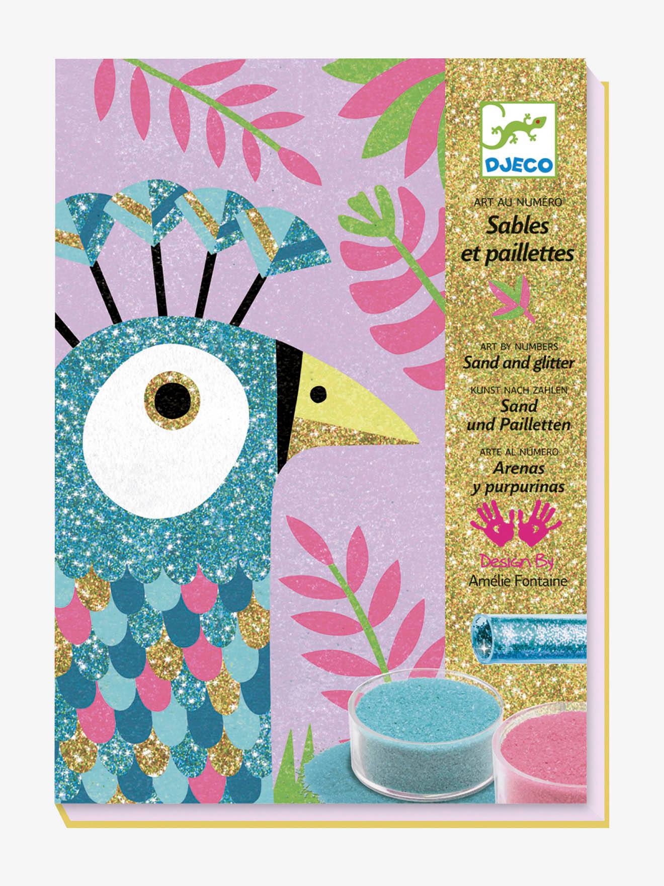 Atelier sables colorés eblouissants oiseaux multicolore