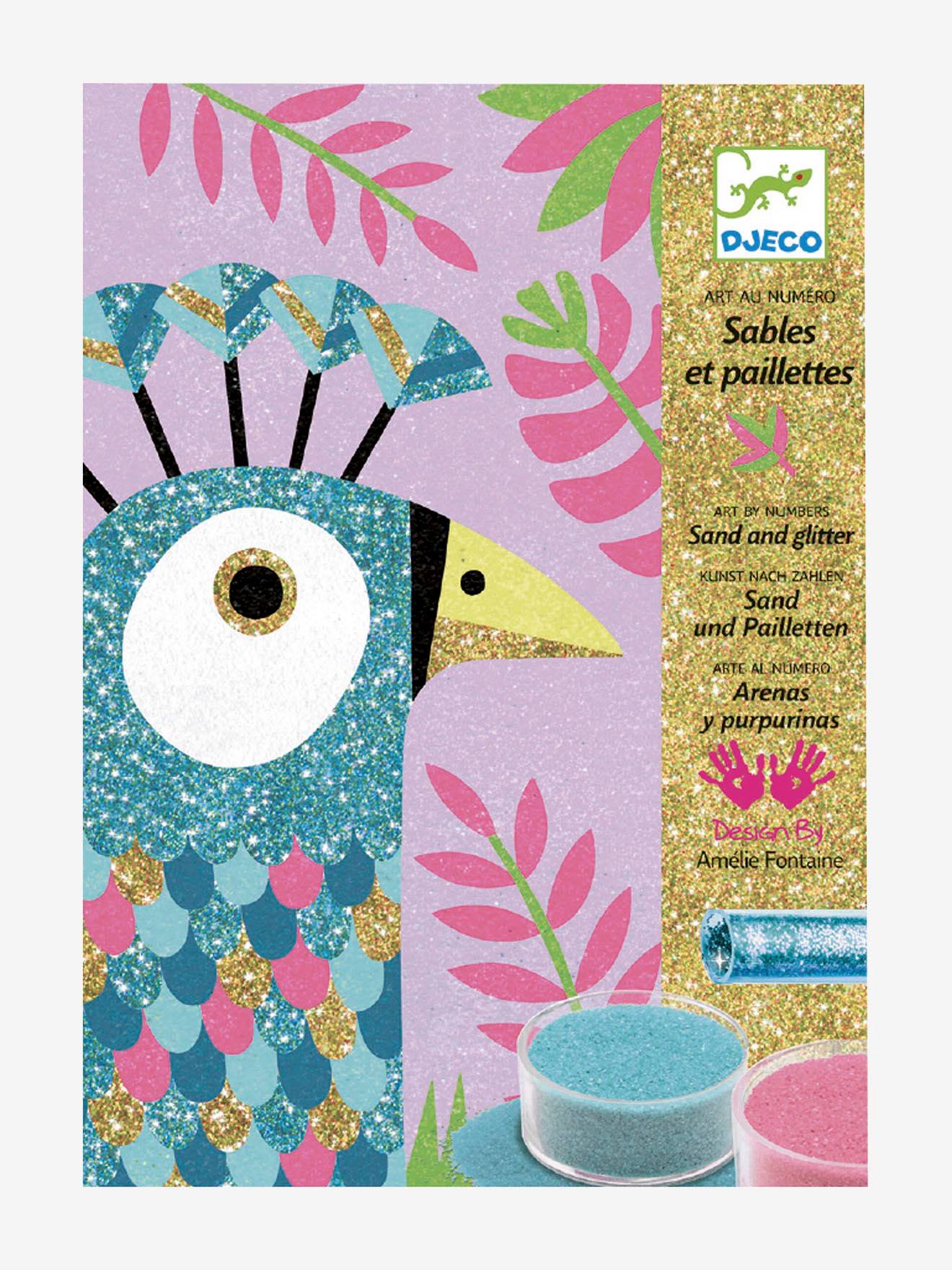 Atelier sables colorés eblouissants oiseaux multicolore