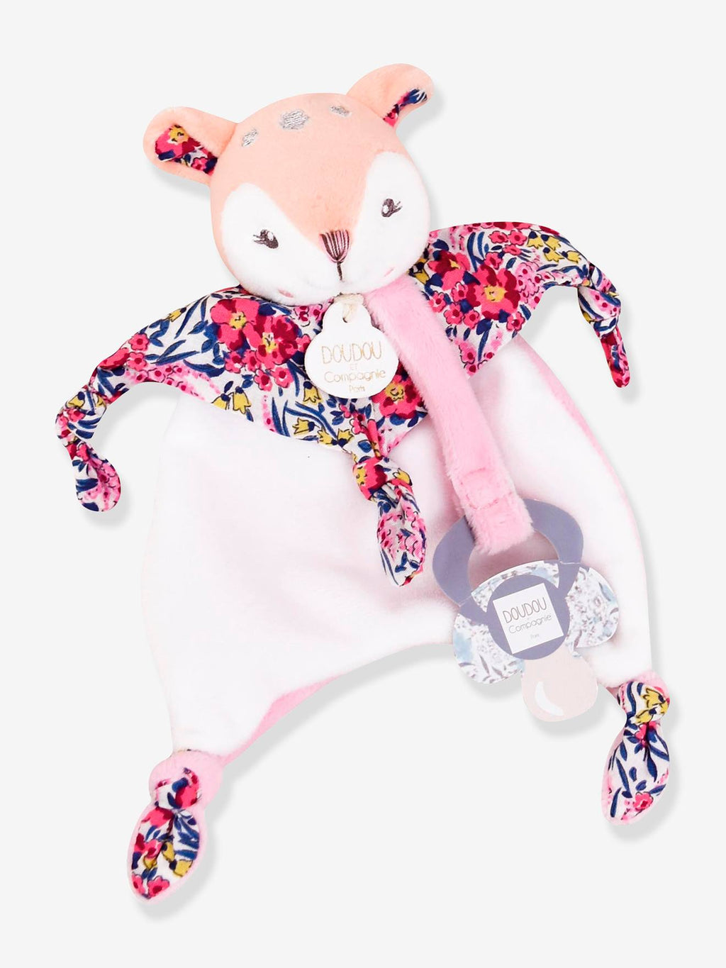 Attache-sucette faon rose