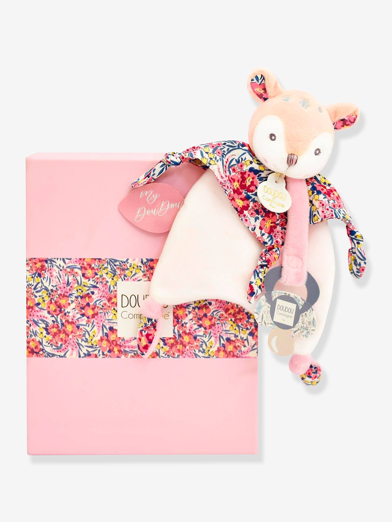 Attache-sucette faon rose